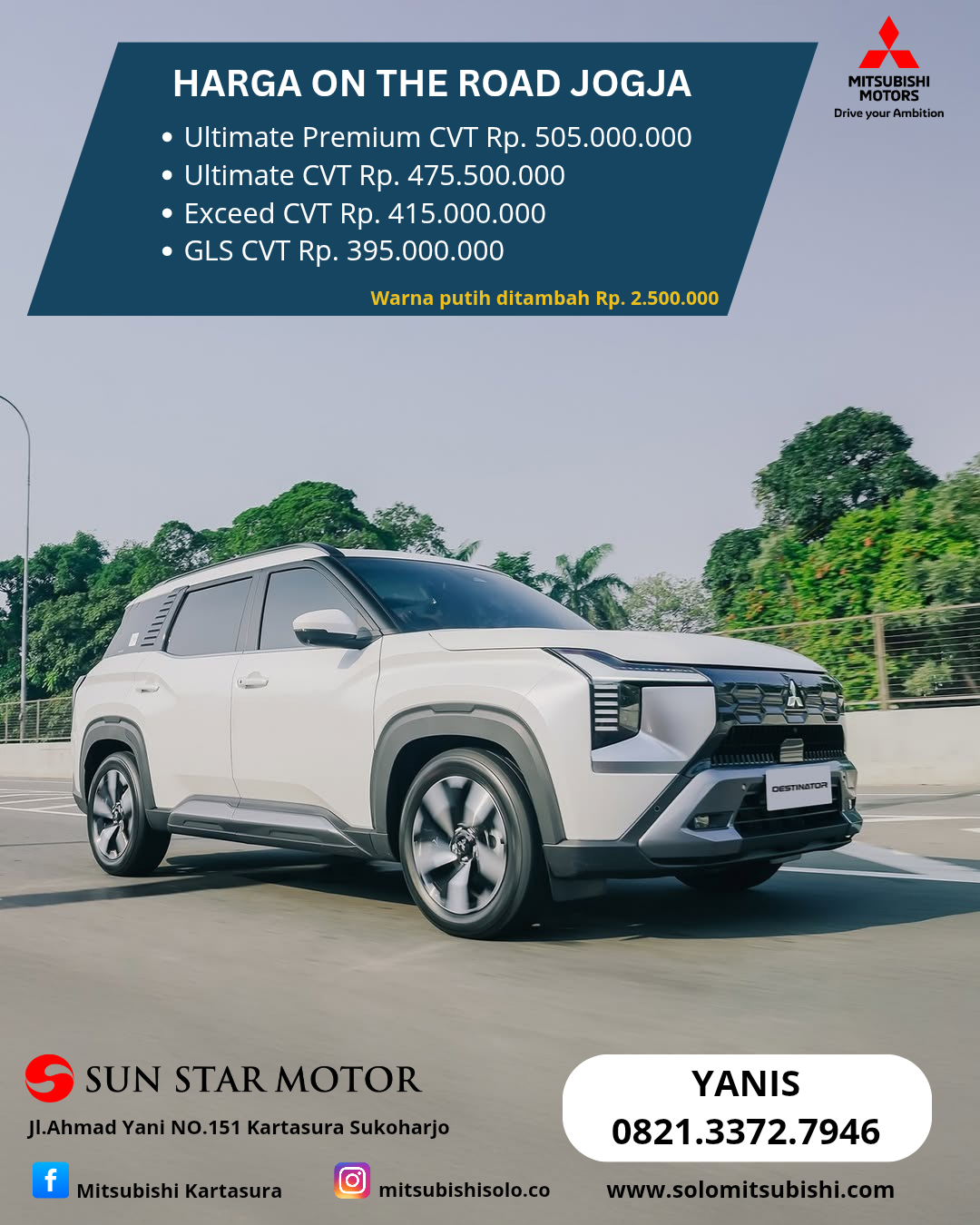 Harga on the road Mitsubishi Destinator JOGJA